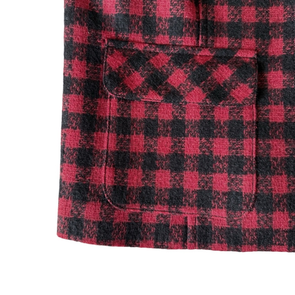 Brooks Brothers Red Fleece Wool Check Cropped Jacket | 6 - Picture 8 of 13